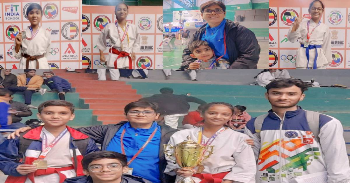 Warriors Academy players shine in the 7th All India Open Karate Championship, won 35 medals