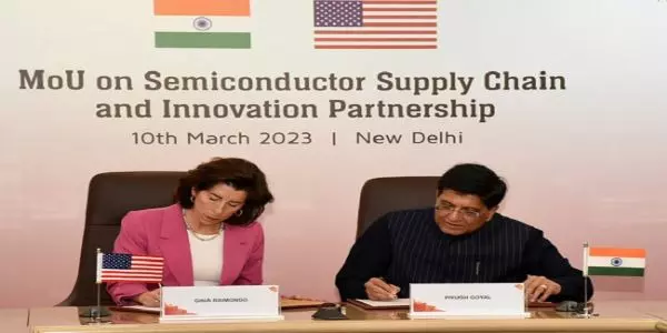 भारत-अमेरिका के बीच सेमीकंडक्टर आपूर्ति श्रृंखला समझौता पर हस्ताक्षर