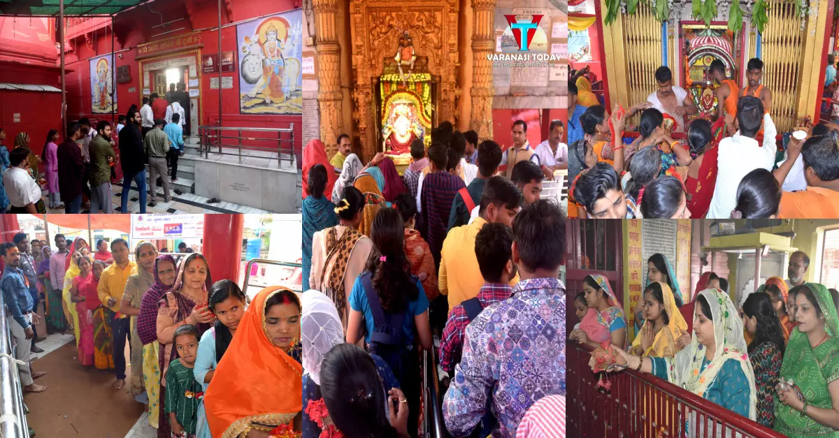 Chaitra Navratri 2023 : शक्ति की भक्ति में लीन हुई काशी नगरी, माता के दर्शन को उमड़ी भक्तों की भीड़
