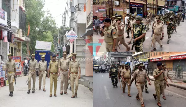 BSF जवानों संग Varanasi Police ने किया फ्लैग मार्च, शांतिव्यवस्था के साथ काशीवासियों से की मतदान की अपील